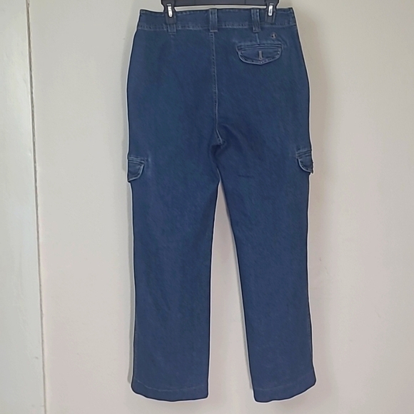 ✨ Duck Head Dark Wash Wide Leg Stretch Jeans Size 10 Vintage Utility Cargo Style - Picture 5 of 9